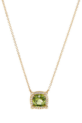 Petite Chatelaine Pendant Necklace, 18k Yellow Gold with Peridot & Diamonds